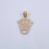Pendant Corona RX 3.5gr / 3.5cm / White Zircons 18K Yellow Gold &