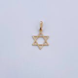 Pendant Star of David 0.55gr / 2.1cm / Diamond Cut 18K Yellow Gold &
