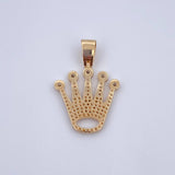 Pendant Corona RX 3.5gr / 3.5cm / White Zircons 18K Yellow Gold &