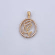 Dije Virgen Maria 2.95gr / 3.1cm / Circones Blancos Oro Amarillo 18K &