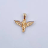 Pendant Angel 2.8gr / 2.5cm / White Zirconia Two-tone Yellow and White 18K Gold &