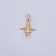 Dije Avion 1.1gr / 2.4cm / Circones Blancos Oro Amarillo 18K &