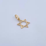 Pendant Star of David 0.55gr / 2.1cm / Diamond Cut 18K Yellow Gold &