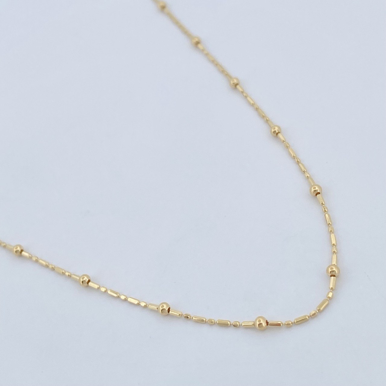 Cadena Morse Bolas 1.95gr / 17 3/4 in / Oro Amarillo +3 18K $