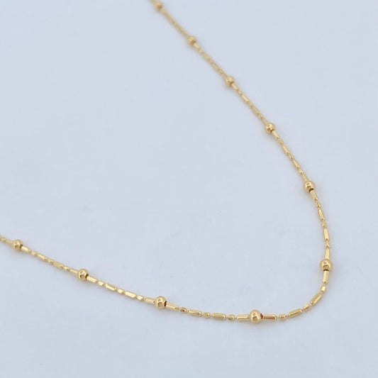 Cadena Morse Bolas 1.95gr / 17 3/4 in / Oro Amarillo +3 18K $