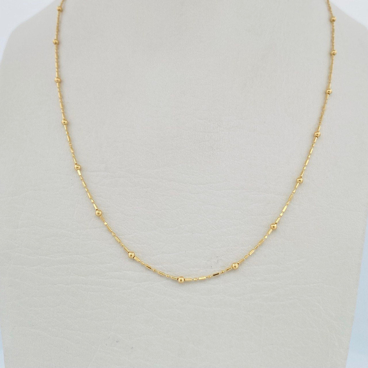Cadena Morse Bolas 1.95gr / 17 3/4 in / Oro Amarillo +3 18K $