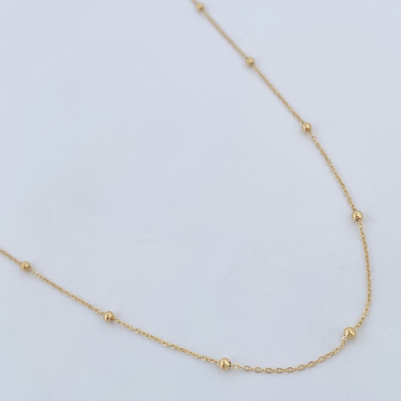 Classic Link Chain Beads 1.15gr / 18in / 18K Gold +3 $