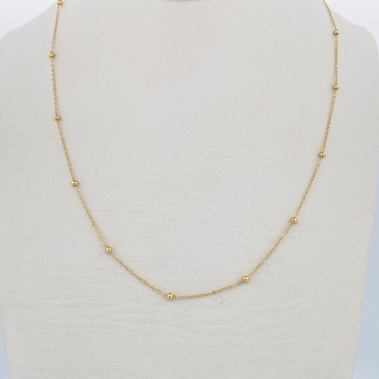 Classic Link Chain Beads 1.15gr / 18in / 18K Gold +3 $