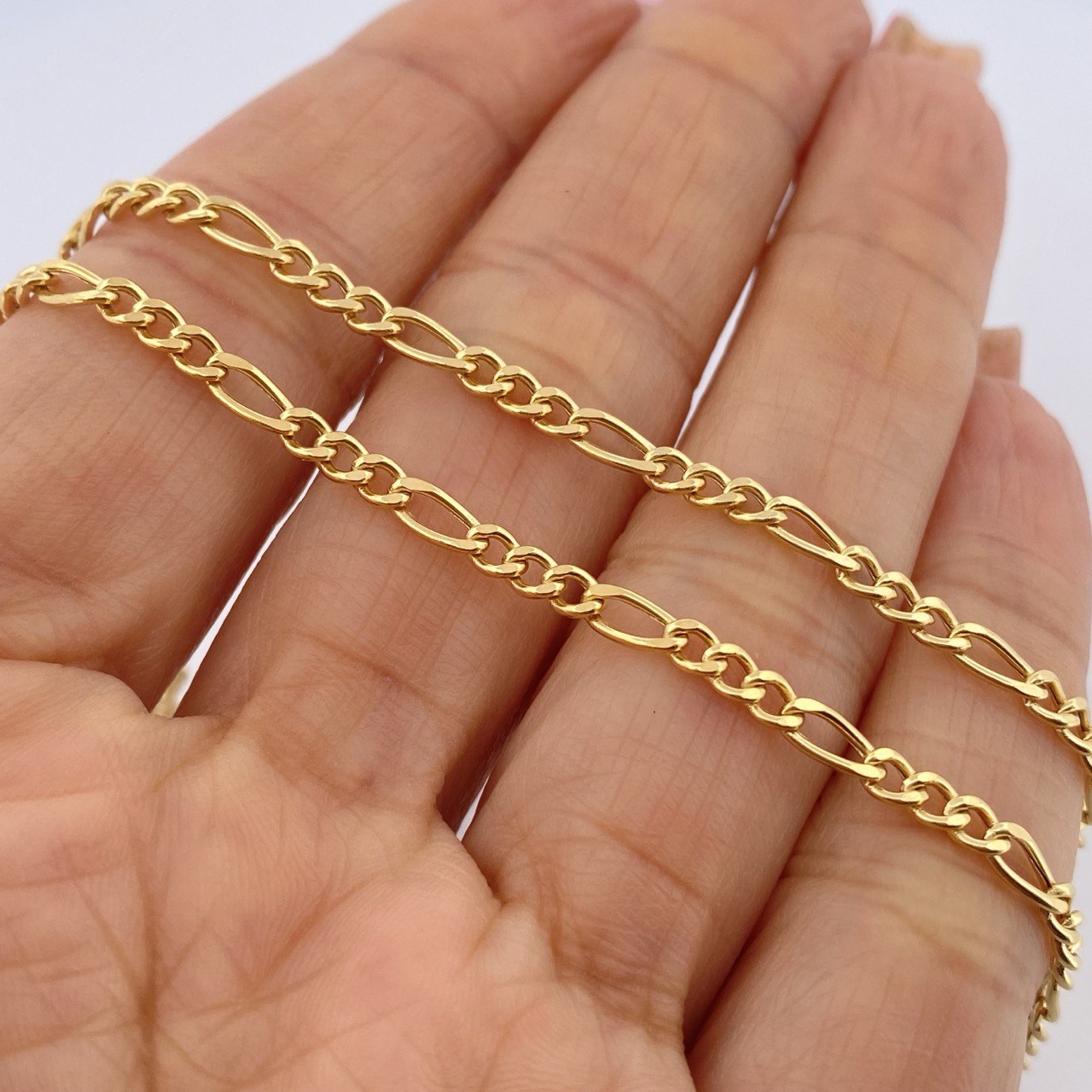 Cadena Figaro 6gr / 21 3/4 in / Oro Amarillo +1 18K $