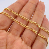 Cadena Figaro 6gr / 21 3/4 in / Oro Amarillo +1 18K $