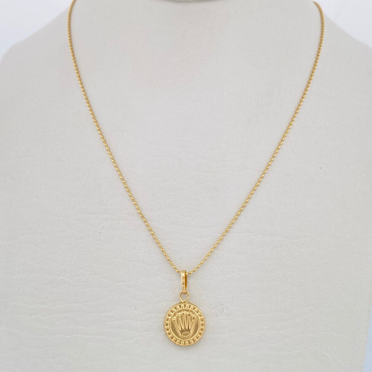 Military Chain Set /1.55gr/45cm/0.6mm + Pendant Pendant /0.45gr/1.5cm Stamped 18K Gold (Offer) &
