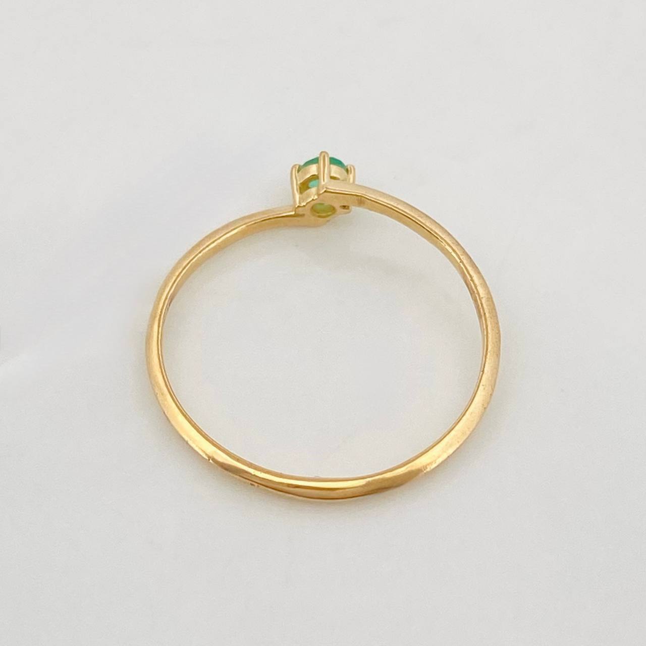 Anillo Solitario Esmeralda 7pts 0.9g / T6 3/4 Oro Amarillo 18K