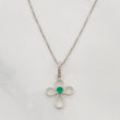 Venetian Chain Set + Cross Pendant Emerald 6pts / 1.45g / 18 in 18K White Gold