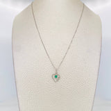 Venetian Chain Set + Infinite Heart Pendant Emerald 9pts / 1.75g / 20 in 18K White Gold
