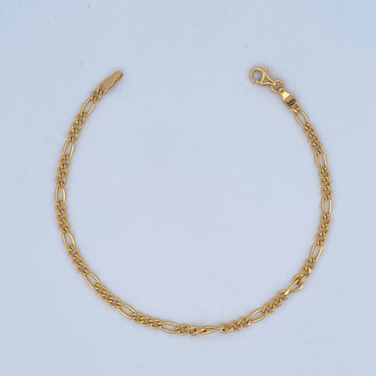 Figaro Bracelet 2.6gr / 7.9in / +1 18K Gold &