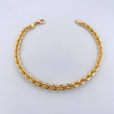Rope Bracelet 4.3gr / 20.8cm / 3.8mm Yellow Gold +3 18K &