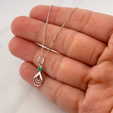 Set Cadena Veneciana + Dije Lágrima Doble Esmeralda 9pts / 2g / 20 in Oro Blanco 18K