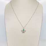 Set Venetian Chain + Emerald Butterfly Pendant 7pts / 1.95g / 20 in 18K White Gold