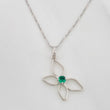 Set Cadena Veneciana + Dije Mariposa Esmeralda 9pts / 2g / 20 in Oro Blanco 18K