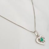 Venetian Chain Set + Infinite Heart Pendant Emerald 9pts / 1.8g / 20 in 18K White Gold