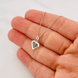 Venetian Chain Set + Infinite Heart Pendant Emerald 9pts / 1.8g / 20 in 18K White Gold