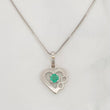 Venetian Chain Set + Infinite Heart Pendant Emerald 9pts / 1.8g / 20 in 18K White Gold
