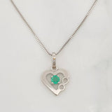 Venetian Chain Set + Infinite Heart Pendant Emerald 9pts / 1.8g / 20 in 18K White Gold