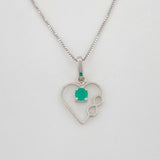 Venetian Chain Set + Infinite Heart Pendant Emerald 9pts / 1.75g / 20 in 18K White Gold