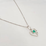 Venetian Chain Set + Infinite Heart Pendant Emerald 9pts / 1.75g / 20 in 18K White Gold