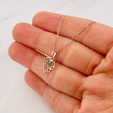 Venetian Chain Set + Infinite Heart Pendant Emerald 9pts / 1.75g / 20 in 18K White Gold