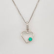 Venetian Chain Set + Heart Silhouette Pendant Emerald 4pts / 1.35g / 18 in 18K White Gold