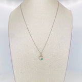 Venetian Chain Set + Heart Silhouette Pendant Emerald 4pts / 1.35g / 18 in 18K White Gold