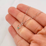 Venetian Chain Set + Heart Silhouette Pendant Emerald 4pts / 1.35g / 18 in 18K White Gold