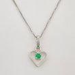 Venetian Chain Set + Heart Silhouette Pendant Emerald 4pts / 1.3g / 18 in 18K White Gold