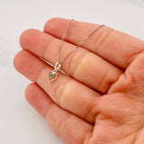 Venetian Chain Set + Heart Silhouette Pendant Emerald 4pts / 1.3g / 18 in 18K White Gold