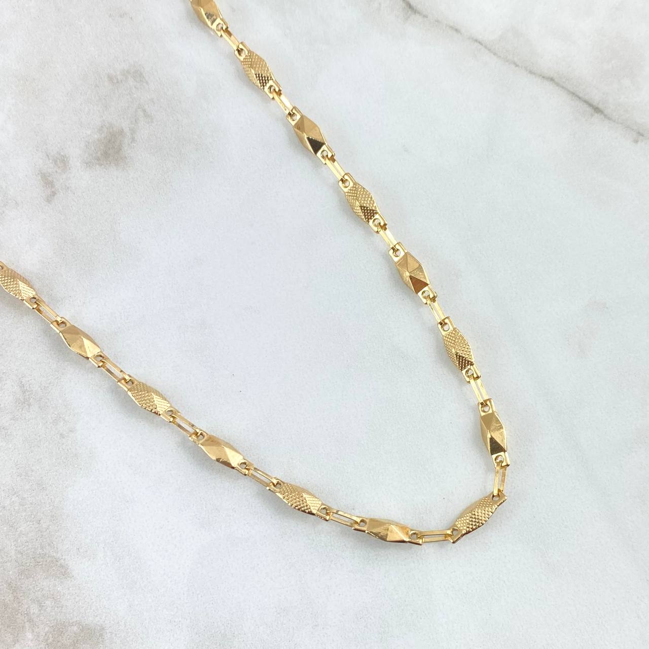 Rustic Chain Adige 10.55gr / 60cm / 4.6mm Textured Polished 18K Yellow Gold