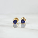 Stud Earrings Stone 1.05gr / 3.8mm Sapphires 50pts 18K Yellow Gold (Jewel) ©