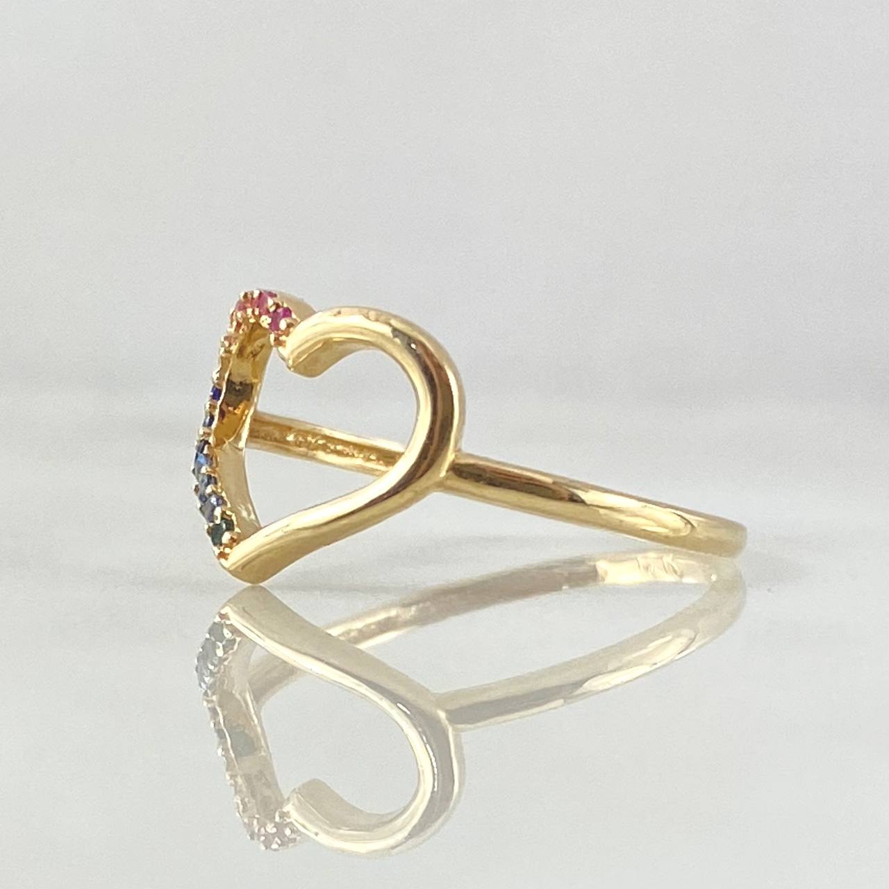Heart Silhouette Ring 1.4gr / Size 4 3/4 / 18K Gold
