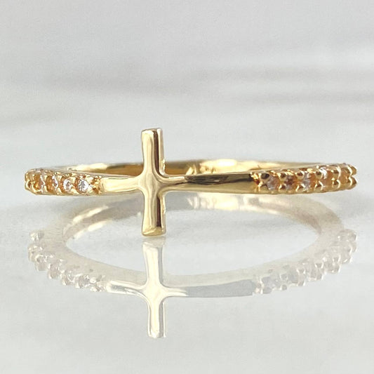 Cross Ring 1.7gr / Size 6 1/4 / 18K Gold