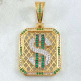 Dije Placa Signo Pesos  10.85gr / 4.7cm / Oro 18K