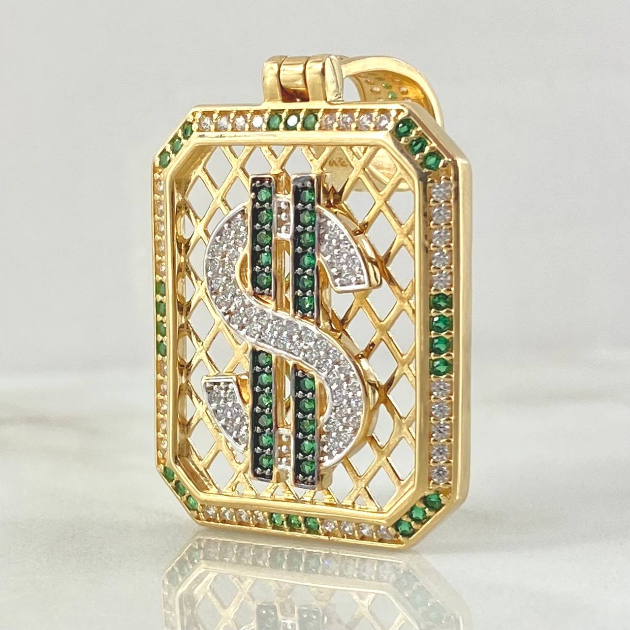 Dije Placa Signo Pesos  10.85gr / 4.7cm / Oro 18K