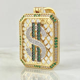 Dije Placa Signo Pesos  10.85gr / 4.7cm / Oro 18K