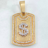 Dije Placa Signo Pesos  7.1gr / 4.5cm / Oro 18K