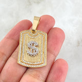 Dije Placa Signo Pesos  7.1gr / 4.5cm / Oro 18K
