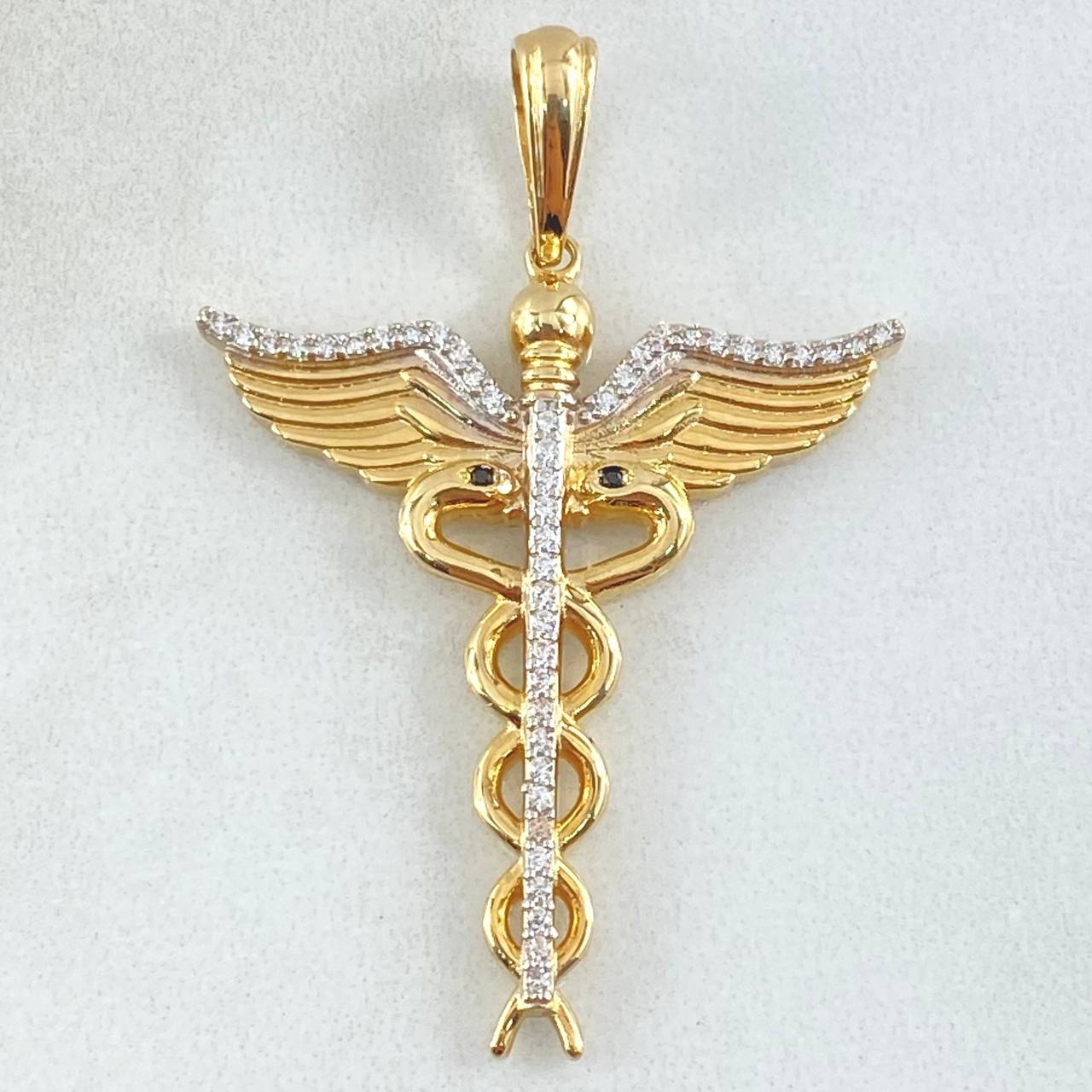 Pendant Snake Caduceus 5.55gr / 4.4cm (1.7in) / 18K Gold
