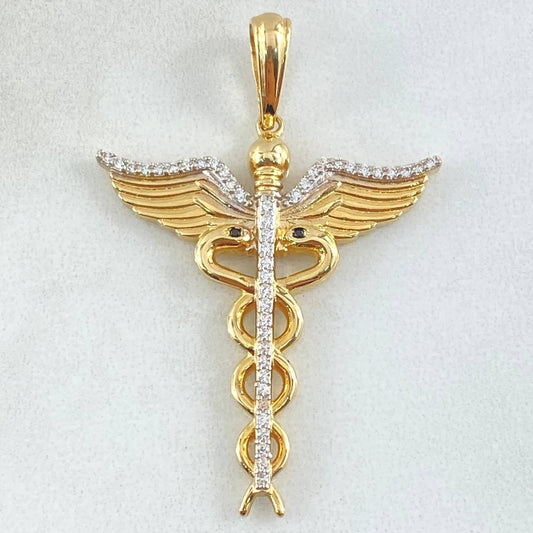 Dije Caduceo Serpiente 5.45gr / 1 3/4 in / Oro Amarillo 18K