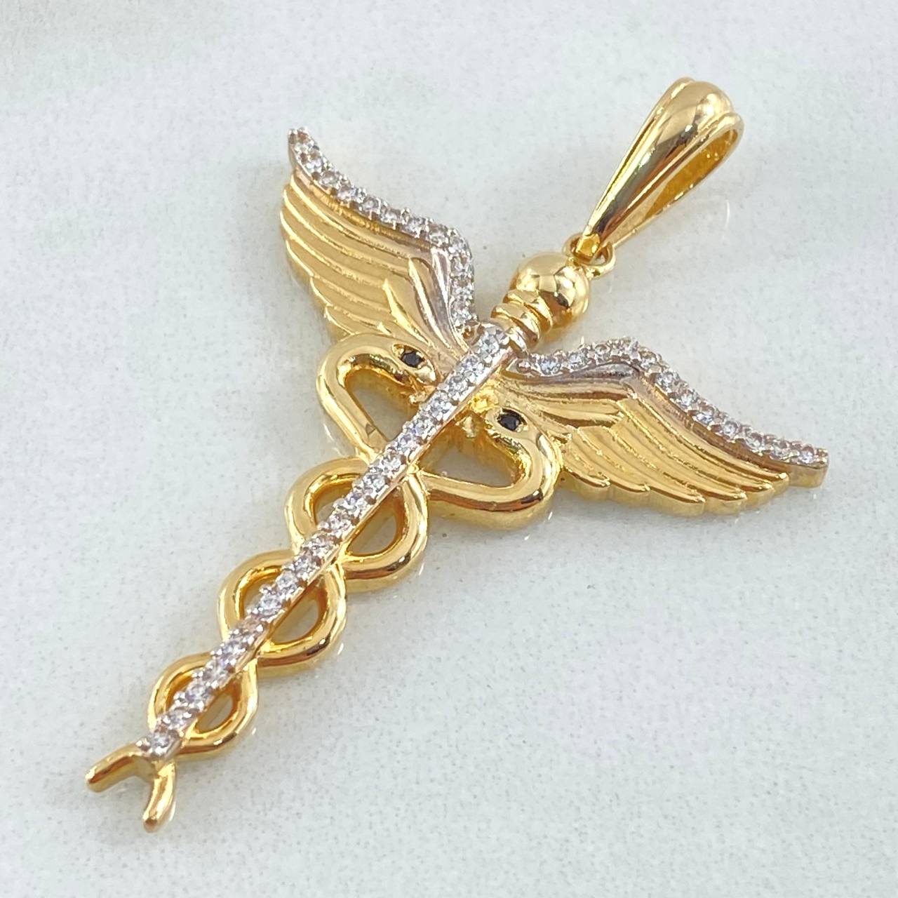 Pendant Snake Caduceus 5.55gr / 4.4cm (1.7in) / 18K Gold