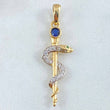 Pendant Caduceus Staff 2.15gr / 3.7cm (1.5in) / 18K Gold