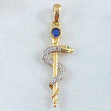 Pendant Caduceus Staff 2.15gr / 3.7cm (1.5in) / 18K Gold