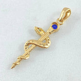 Pendant Caduceus Staff 2.15gr / 3.7cm (1.5in) / 18K Gold